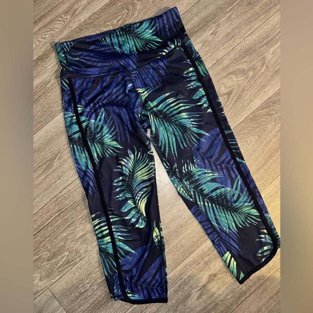Champion Black and Green Leaf Print Leggings